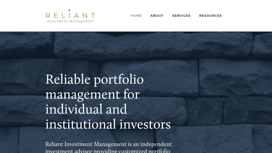 Screenshot of the Reliant Investment Management, LLC website