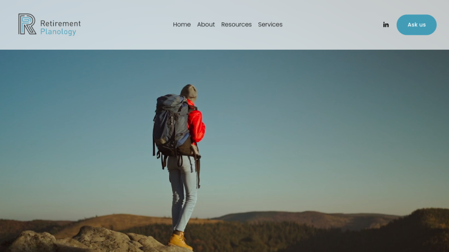 Screenshot of the Retirement Planology, INC. website