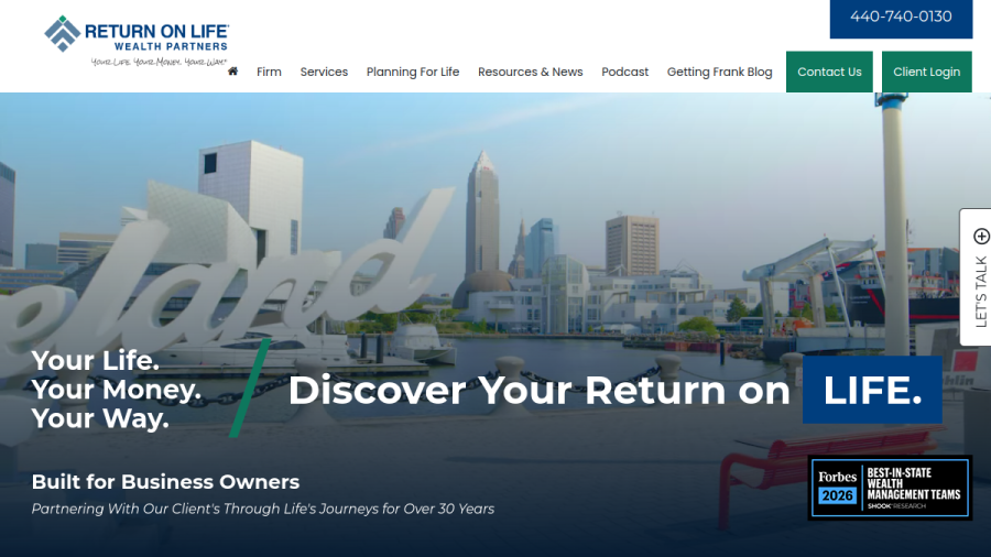 Screenshot of the Return On Life Wealth Partners website