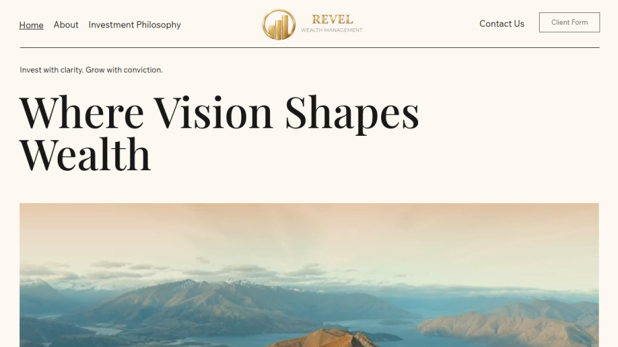 Screenshot of the Revel Wealth Management website
