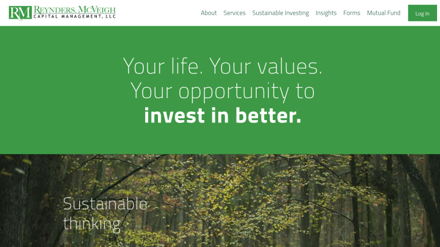 Screenshot of the Reynders, Mcveigh Capital Management, LLC website