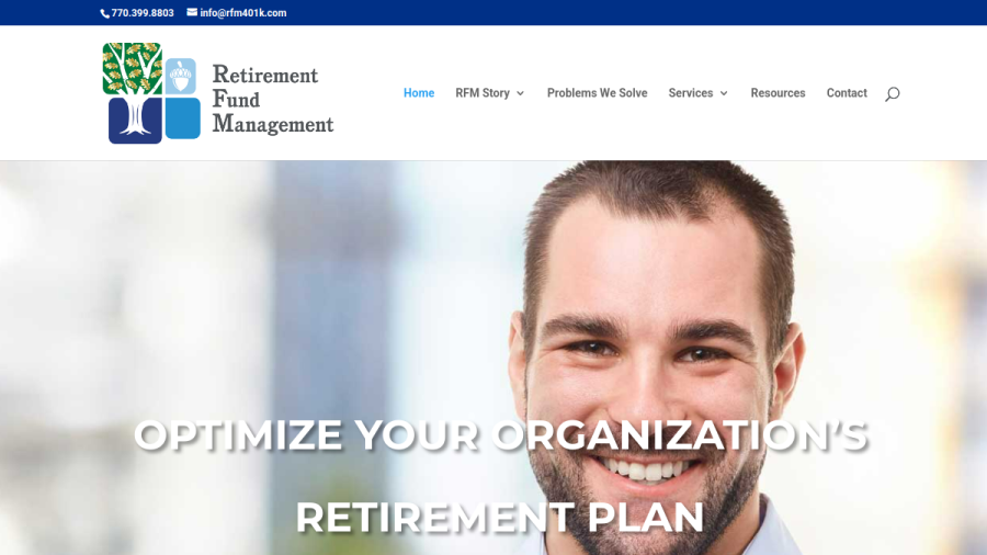 Screenshot of the Retirement Fund Management website