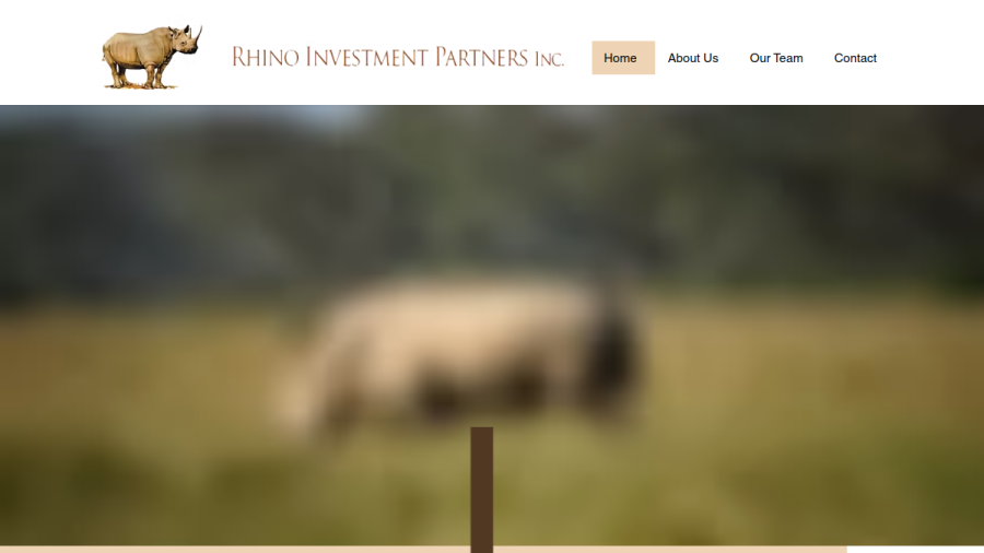 Screenshot of the Rhino Investment Partners, INC. website