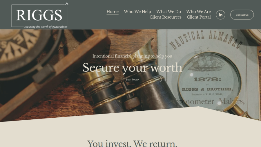 Screenshot of the Riggs Asset Management Co INC website