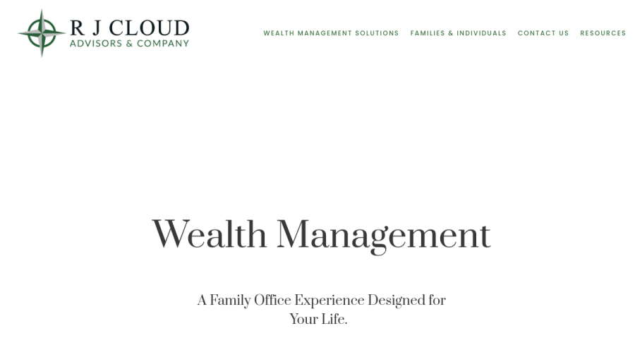 Screenshot of the R.J. Cloud Advisors & Company website