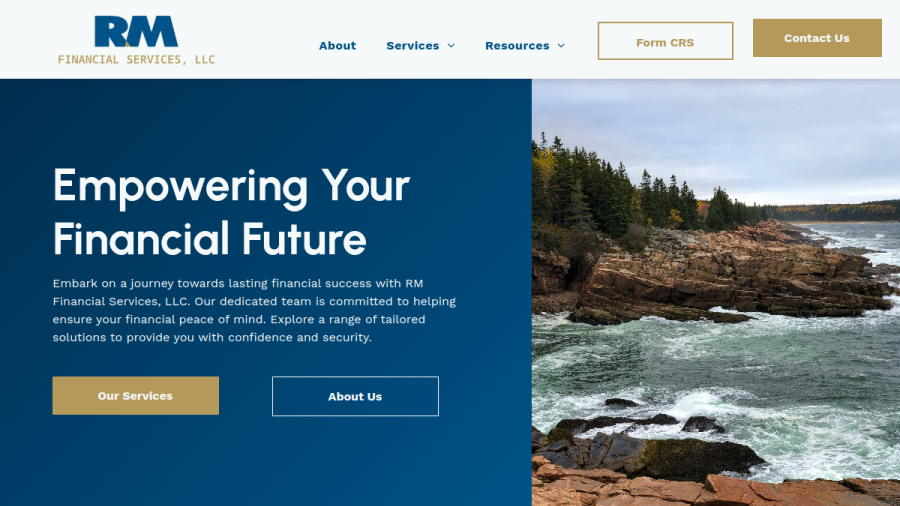 Screenshot of the Rm Financial Services, LLC website