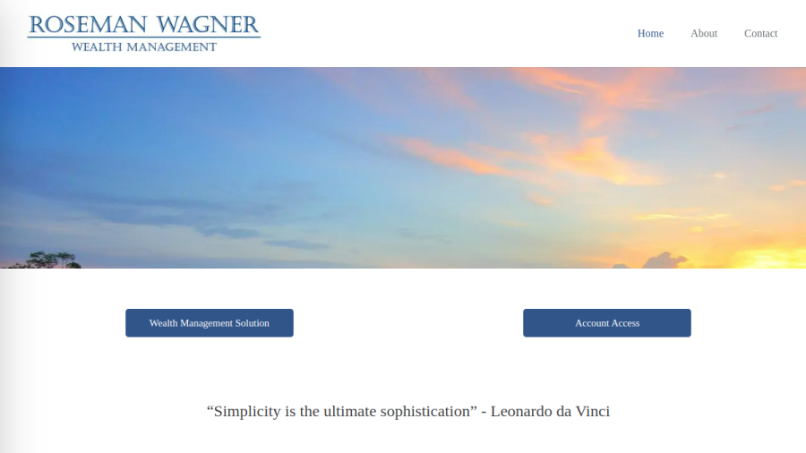 Screenshot of the Roseman Wagner Wealth Management website