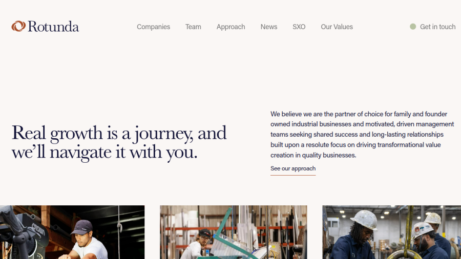 Screenshot of the Rotunda Capital Partners, LLC website