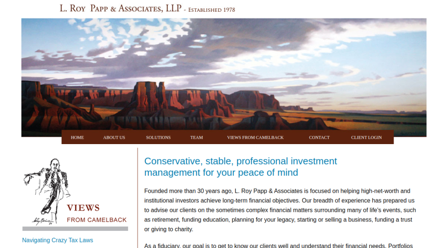 Screenshot of the L. Roy Papp & Associates, LLP website
