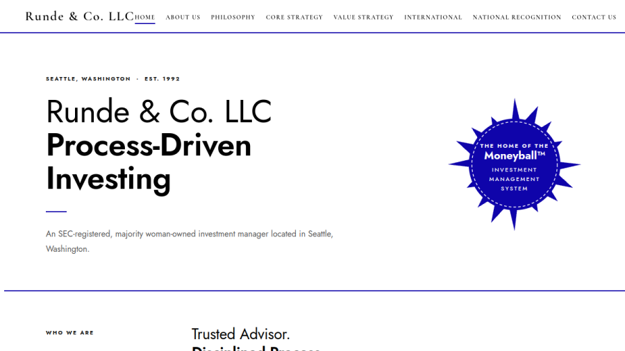 Screenshot of the Runde & Co. LLC website