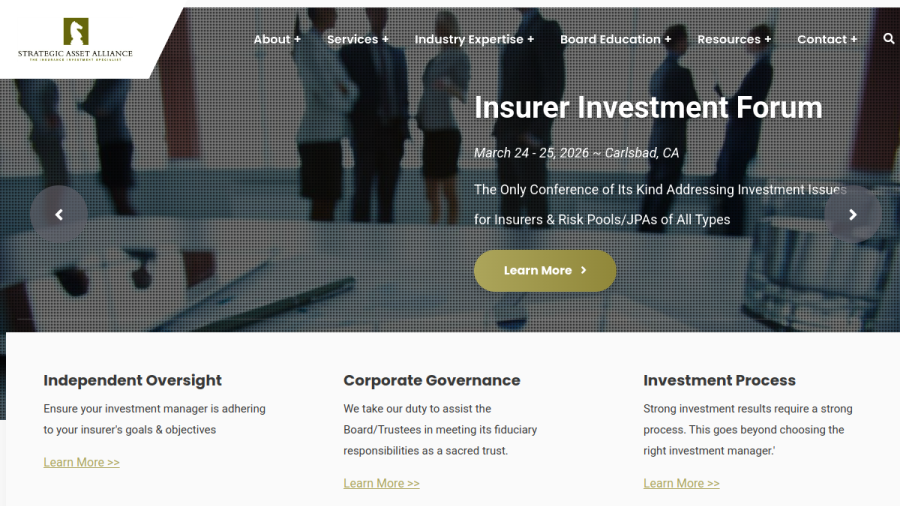 Screenshot of the Strategic Asset Alliance website