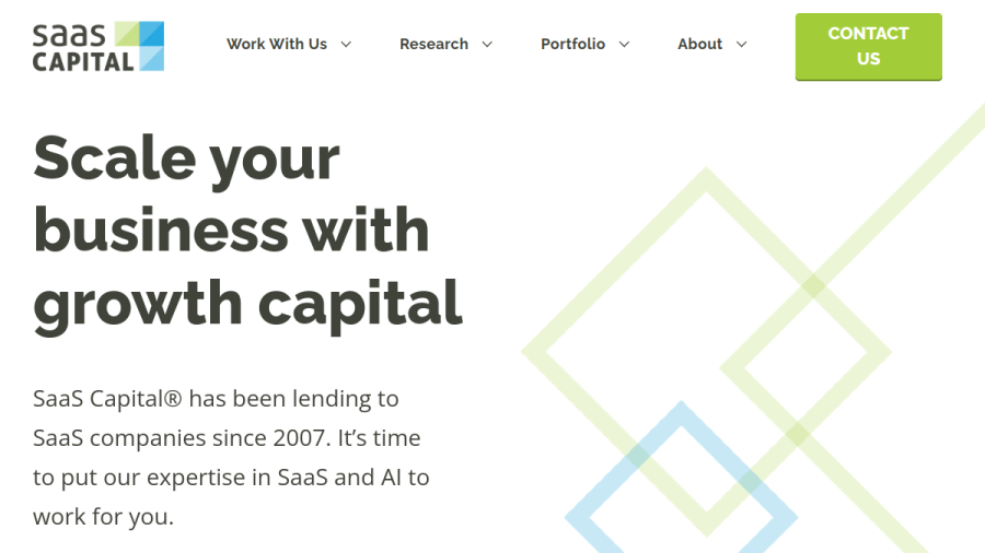 Screenshot of the Saas Capital, LLC website