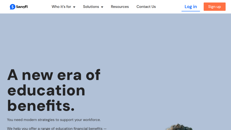 Screenshot of the Savvyfi website