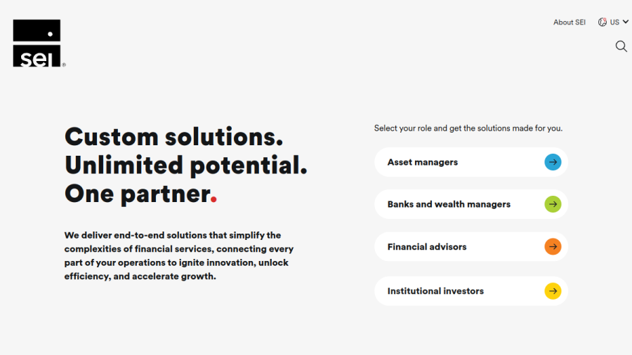 Screenshot of the Sei Investments Management Corp website