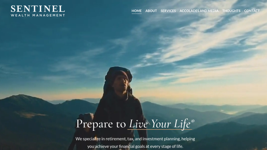 Screenshot of the Sentinel Wealth Management, INC. website