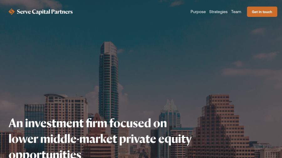 Screenshot of the Serve Capital Partners website