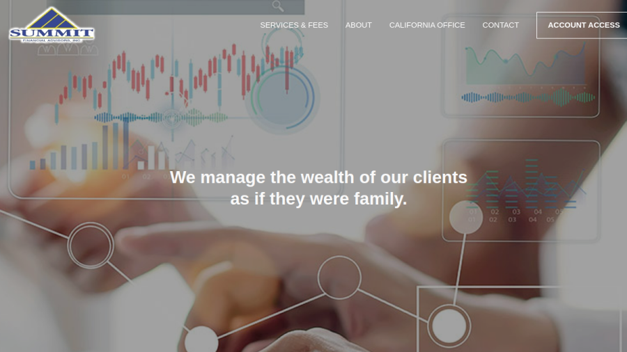 Screenshot of the Summit Financial Advisors, INC. website