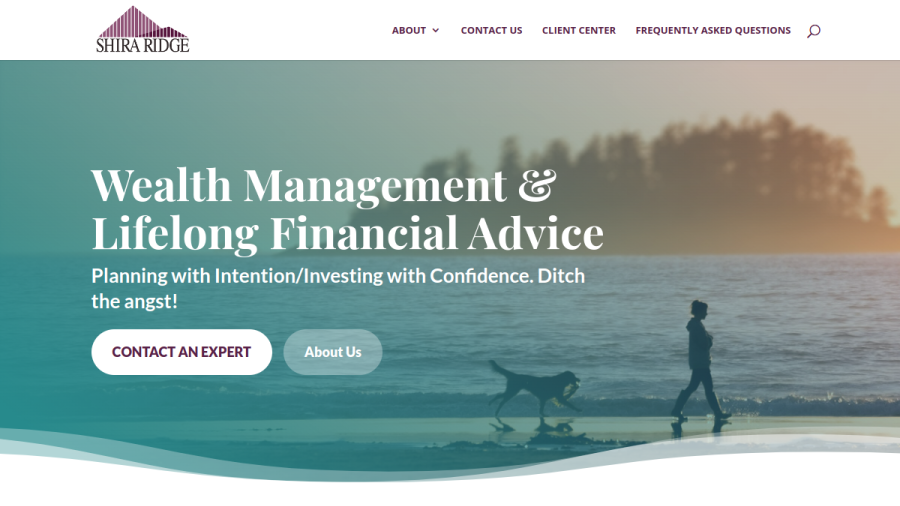 Screenshot of the Shira Ridge Wealth Management website