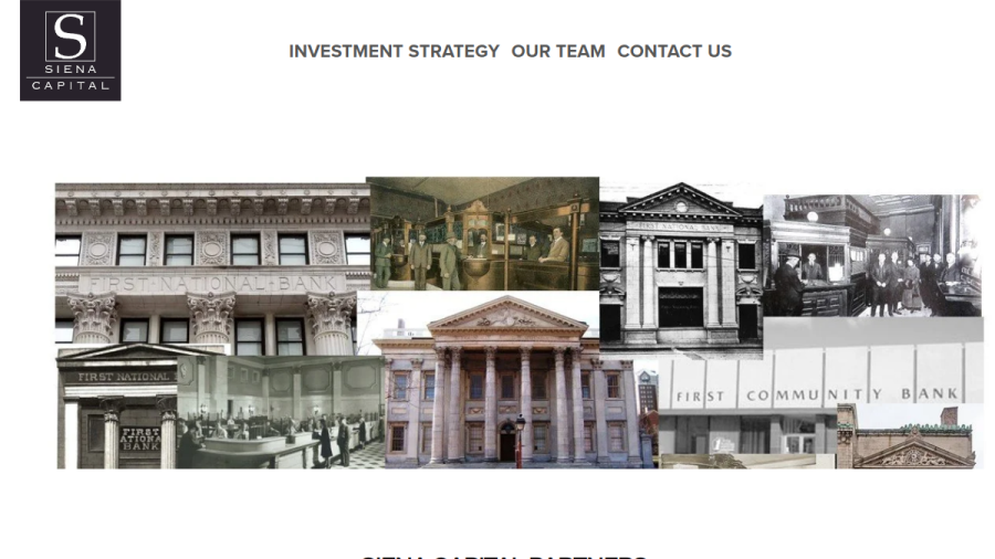 Screenshot of the Siena Capital Partners Gp, LLC website