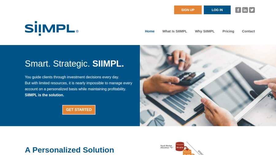 Screenshot of the Siimpl website