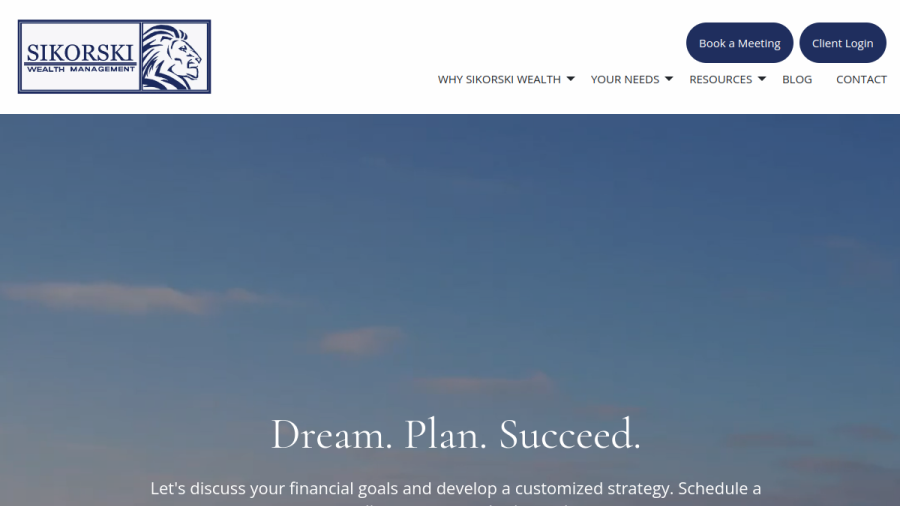 Screenshot of the Sikorski Wealth Management, LLC website