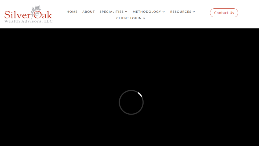 Screenshot of the Silver Oak Wealth Advisors Services, LLC website