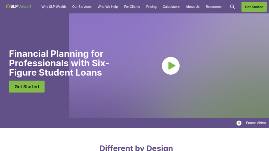 Screenshot of the Slp Wealth website