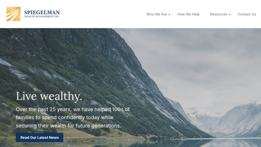 Screenshot of the Spiegelman Wealth Management, INC. website