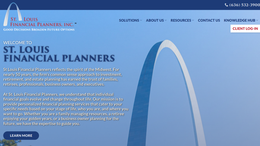 Screenshot of the St. Louis Financial Planners INC. website