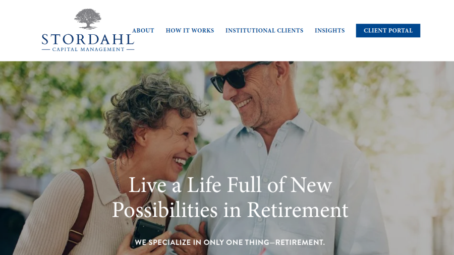 Screenshot of the Stordahl Capital Management, INC. website