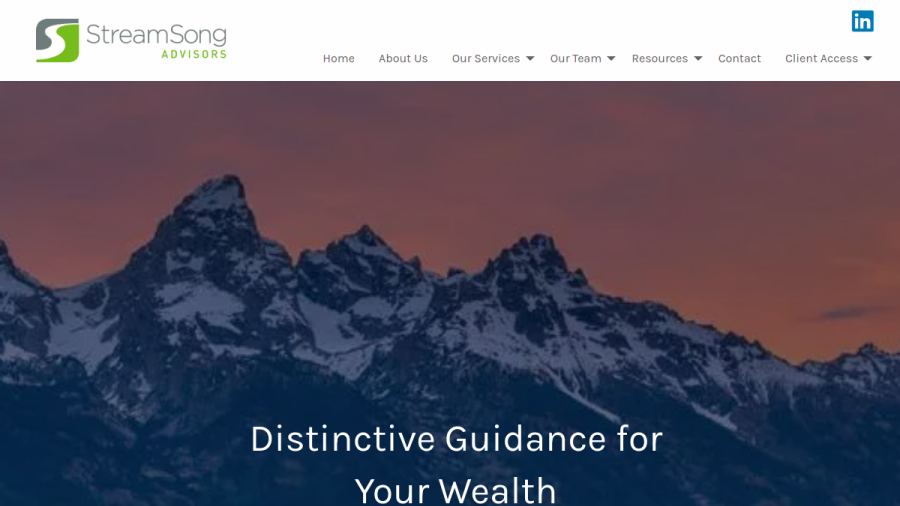 Screenshot of the Streamsong Advisors, LLC website