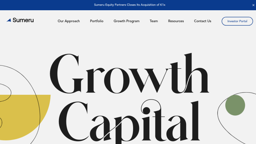 Screenshot of the Sumeru Equity Partners website