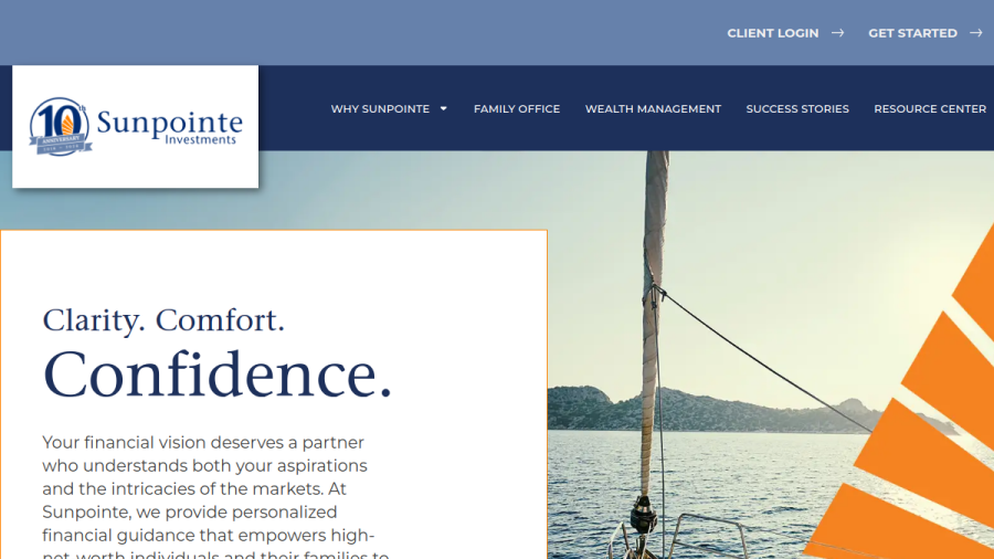 Screenshot of the Sunpointe Investments website