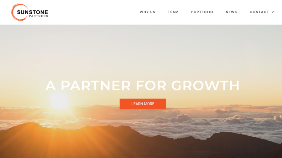 Screenshot of the Sunstone Partners website