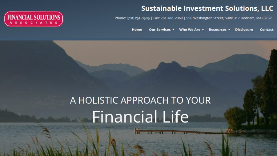 Screenshot of the Financial Solutions Associates website