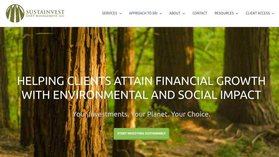 Screenshot of the Sustainvest Asset Management, LLC website