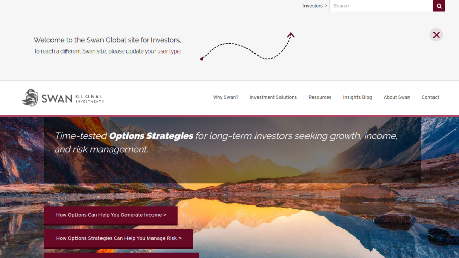 Screenshot of the Swan Capital Management, LLC website