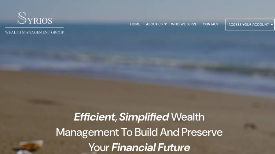Screenshot of the Syrios Wealth Management Group website
