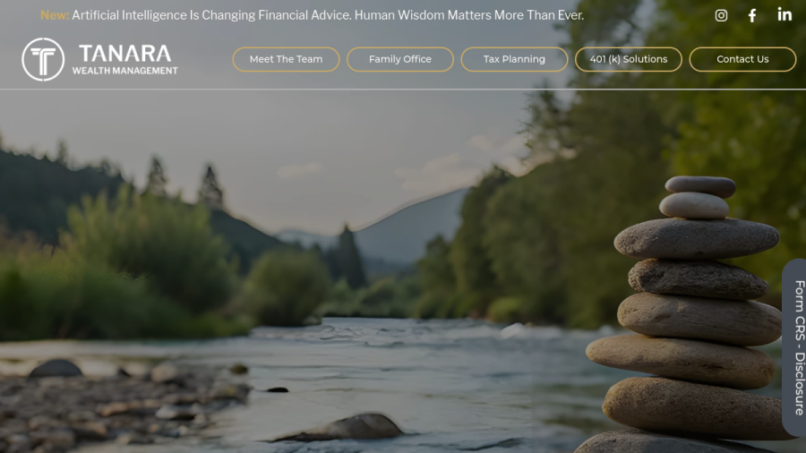 Screenshot of the Tanara Wealth Management LLC website