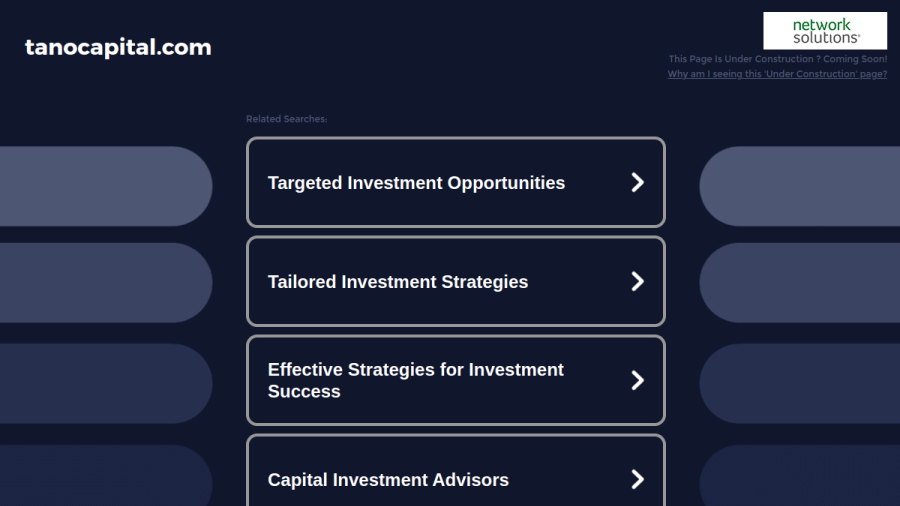 Screenshot of the Tano Capital, LLC website