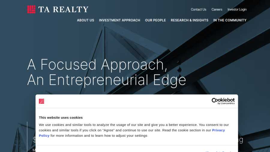 Screenshot of the Ta Realty LLC website