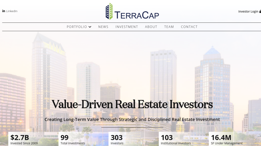 Screenshot of the Terracap Management LLC website