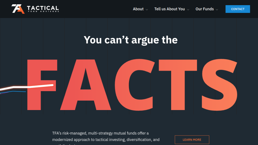 Screenshot of the Tactical Fund Advisors, LLC website