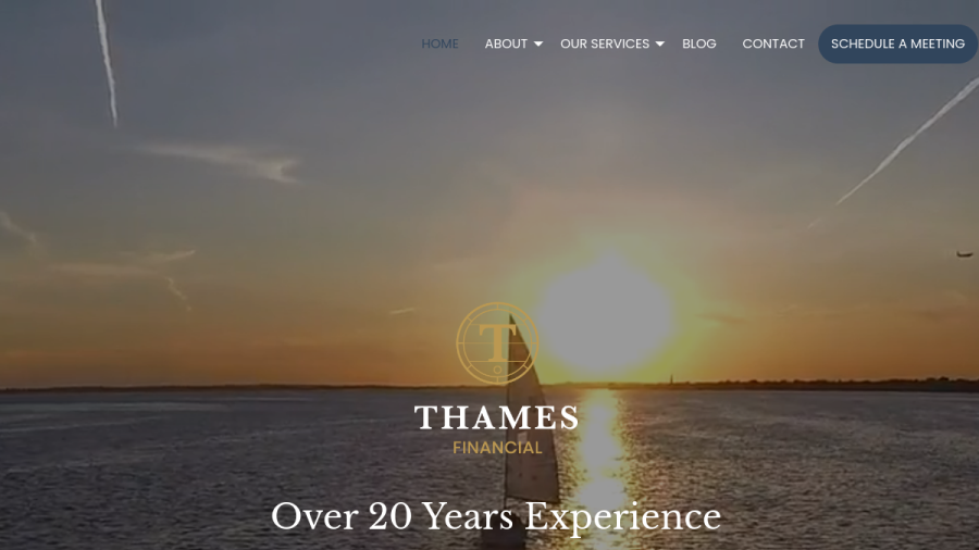 Screenshot of the Thames Financial Management website