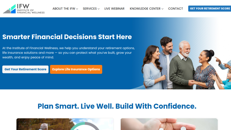 Screenshot of the The Institute Of Financial Wellness, LLC website