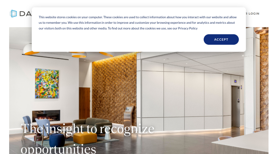 Screenshot of the D/B/A The Davis Companies Or Davis website