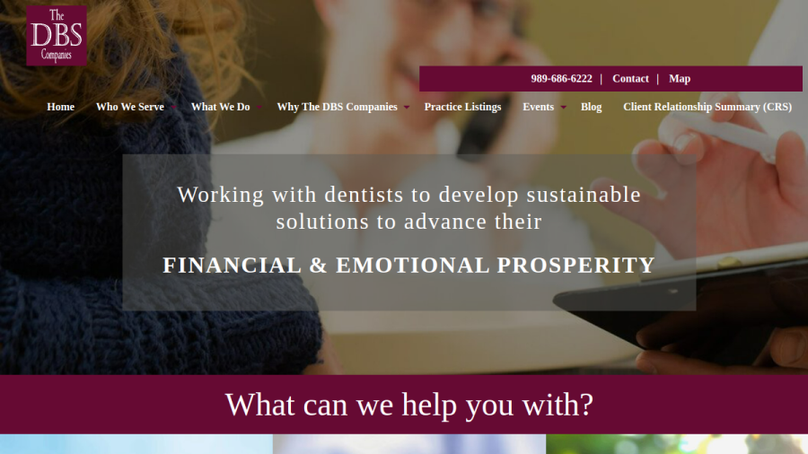 Screenshot of the Dbs Investment Advisers, LLC website