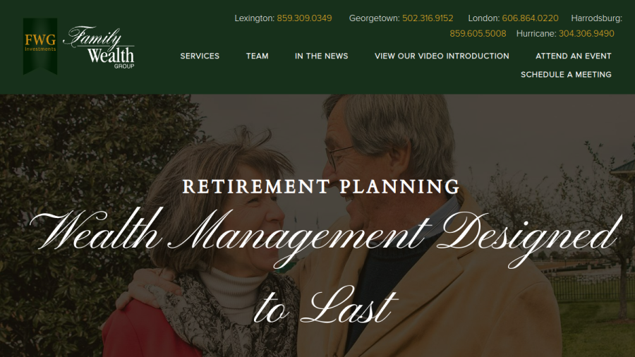 Screenshot of the Fwg Investments, LLC website