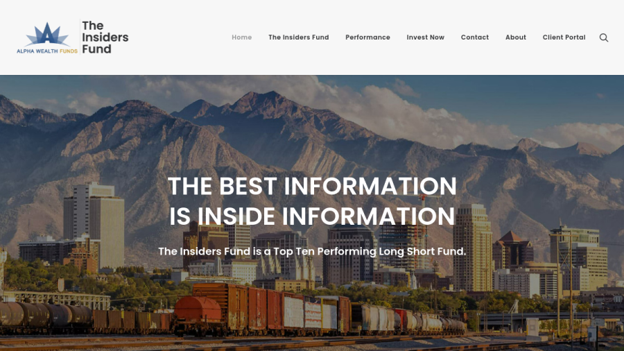Screenshot of the Alpha Wealth Funds, LLC website