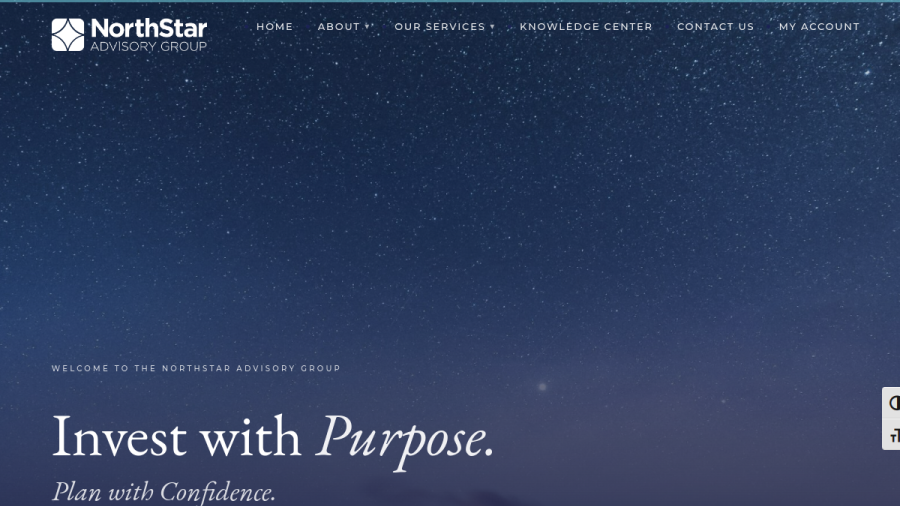 Screenshot of the Northstar Advisory Group, LLC website